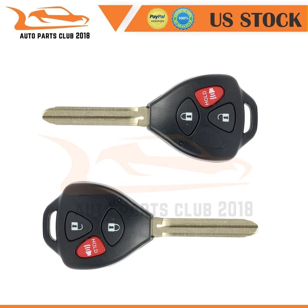 2 Key Entry Remote Fob for Toyota Yaris, Scion tC (2007–2011)