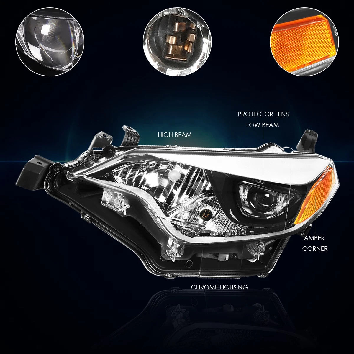 Dual LED Halo Projector Headlights for Peterbilt 388 389 567 (2008–2022)