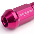 20 PCS Open End M12x1.5 50mm Tall Pink Aluminum Lug Nuts + Adapter