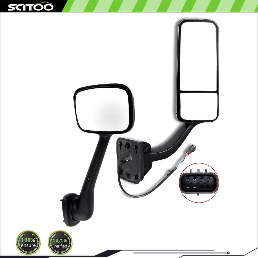 Heated Power Mirror for Freightliner Cascadia (2008–2016) - Passenger Side, Black