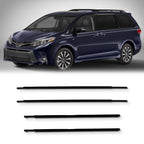 Set of 4 Outer Door Window Moulding Weatherstrip Seals for Toyota Sienna