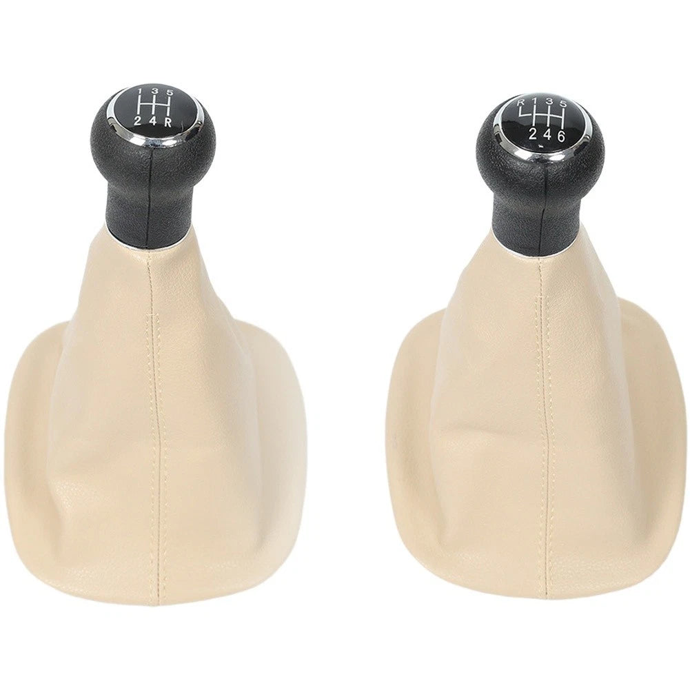 Beige Leather Shift Knob with Dust Cover for Volkswagen Passat B5 (1997–2005)