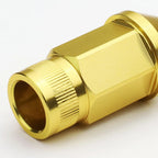 Set of 4 Open End M12x1.5 Gold Aluminum JDM Rim Wheel Lug Nuts 44mm Tall