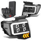 LED DRL Halo Projector Headlights for Ford F-150 (2009–2014)