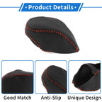 1 Pc Gear Shift Knob Cover for Toyota RAV4 (2019–2024) Black Red Faux Leather