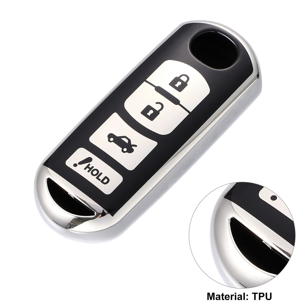 TPU Key Fob Cover Case for Mazda 3 (2014–2022) Silver Tone