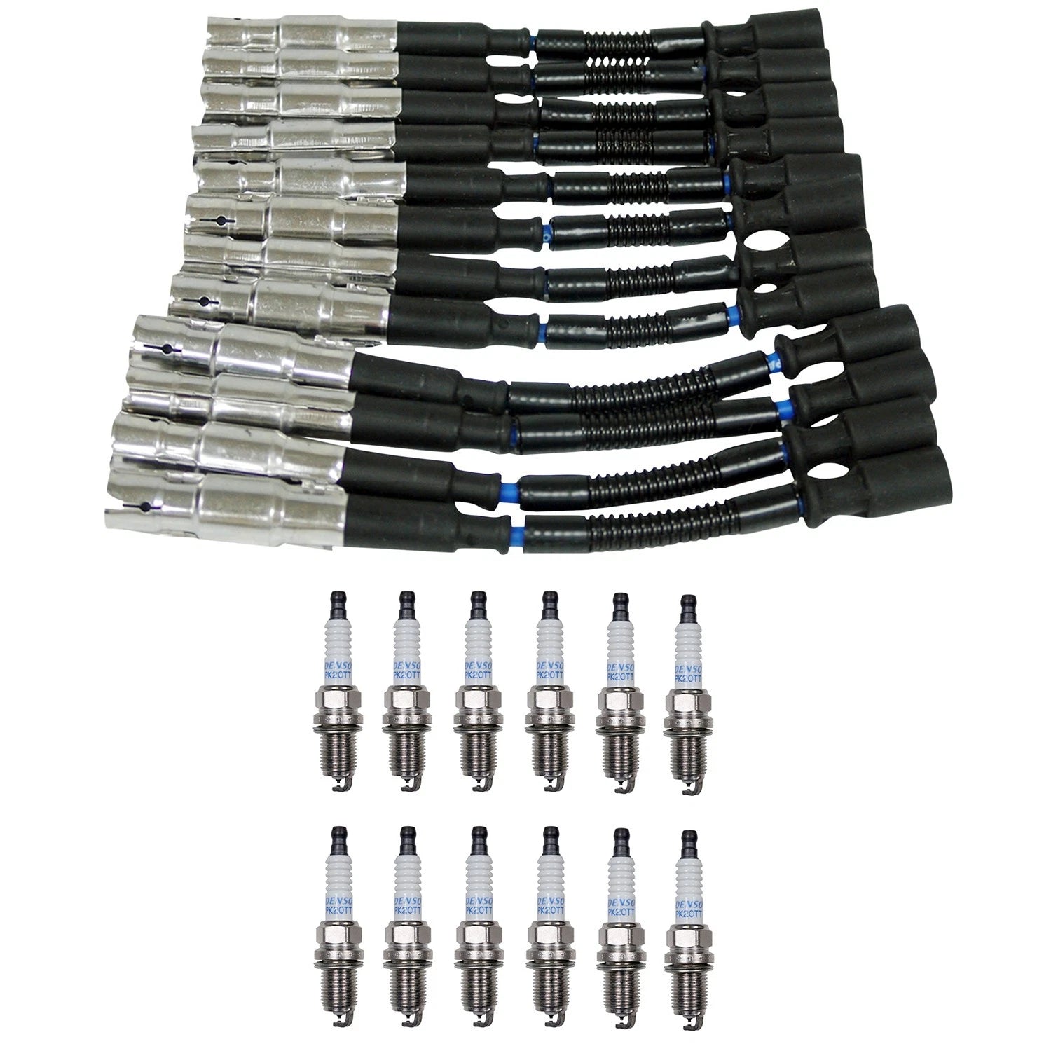 NGK Wire Set & Denso 12 Platinum TT Spark Plugs for R170 SLK32 AMG (2001–2004)