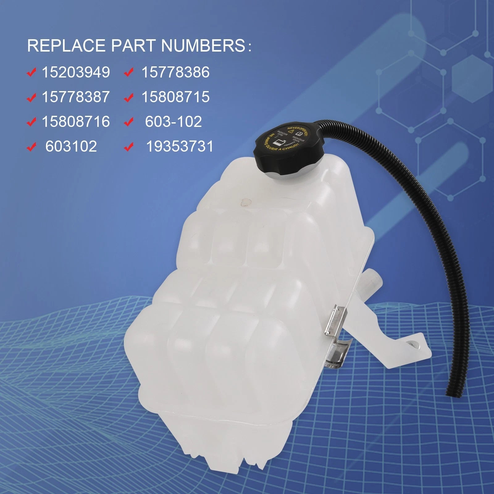 Coolant Overflow Tank for Chevy GMC Hummer H2 (2003-2009)