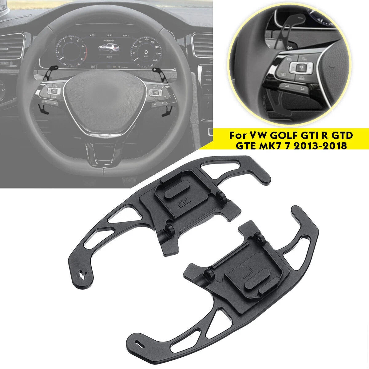 Steering Wheel Shift Paddles for VW Golf GTI R GTD GTE MK7 (2013–2018)