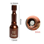 2pcs Magnetic 8mm Sleeve Wrench Adapter Socket for Drill Drivers
