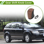 Gear Shift Knob Cover for Dodge Journey (2011–2020) Brown Carbon Fiber Black