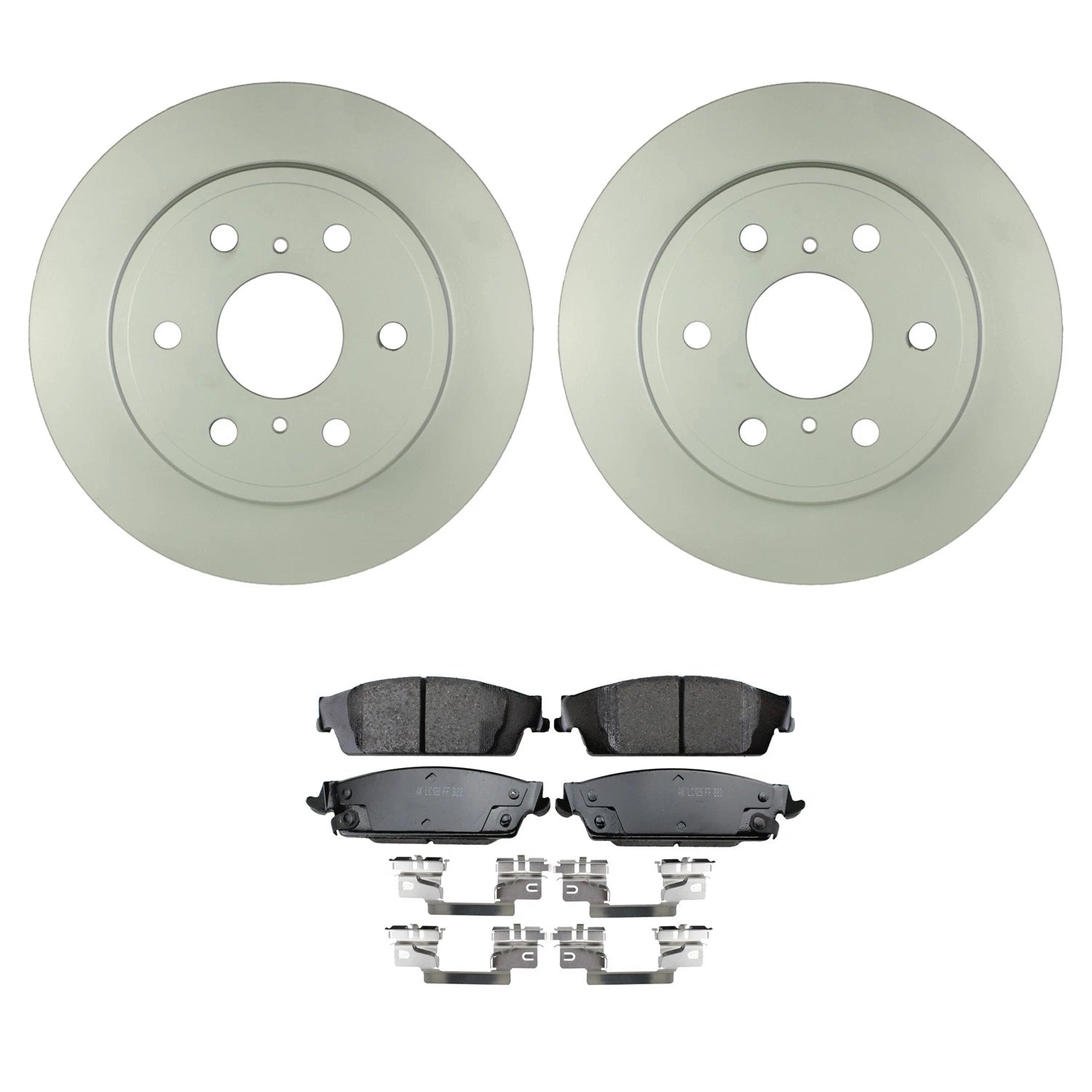 Set of 2 Bosch QuietCast Rear Rotors & Akebono ProACT Pads for Yukon XL