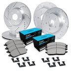 Set of 4 Brake Disc and Pad Kits for 4-Wheel Vehicles