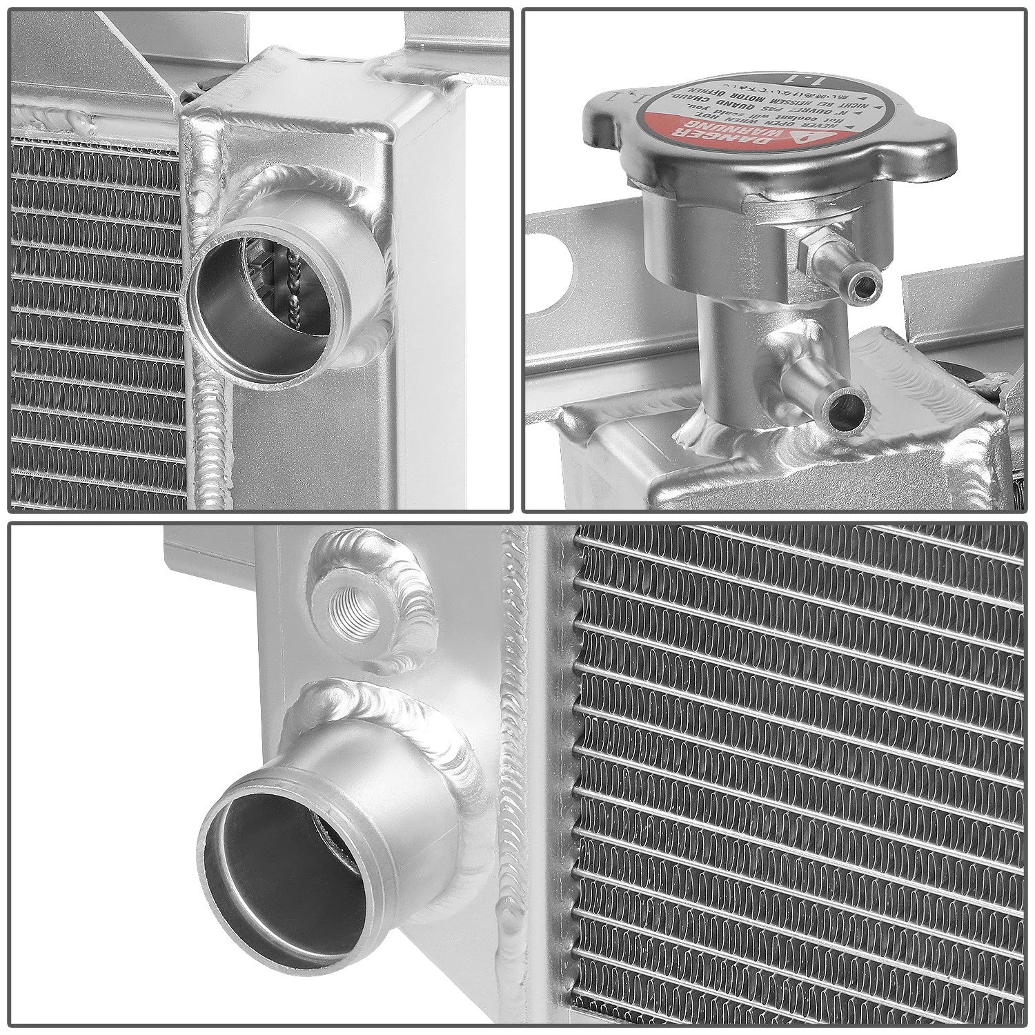 3-Row Racing Aluminum Radiator for Ford F-150/F-250/Bronco 5.0L/5.8L (1985–1996)