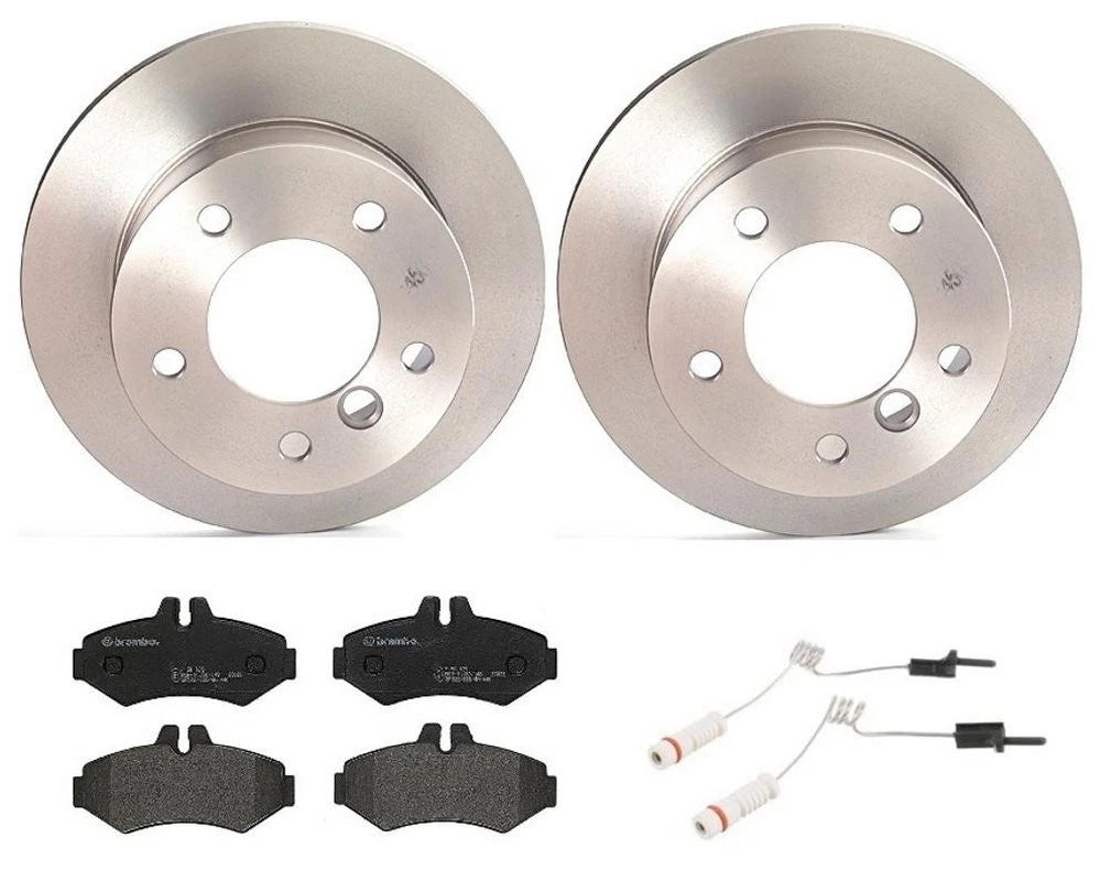 Brembo Rear Brake Kit for MB W460 W461 W463 (Low-Met Pads, Sensors, Rotors)