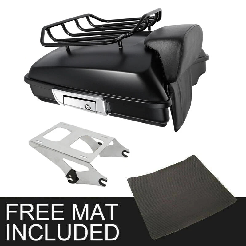 Matte Razor Trunk Backrest Rack Mount for Harley Touring Road Glide (2014–2026)