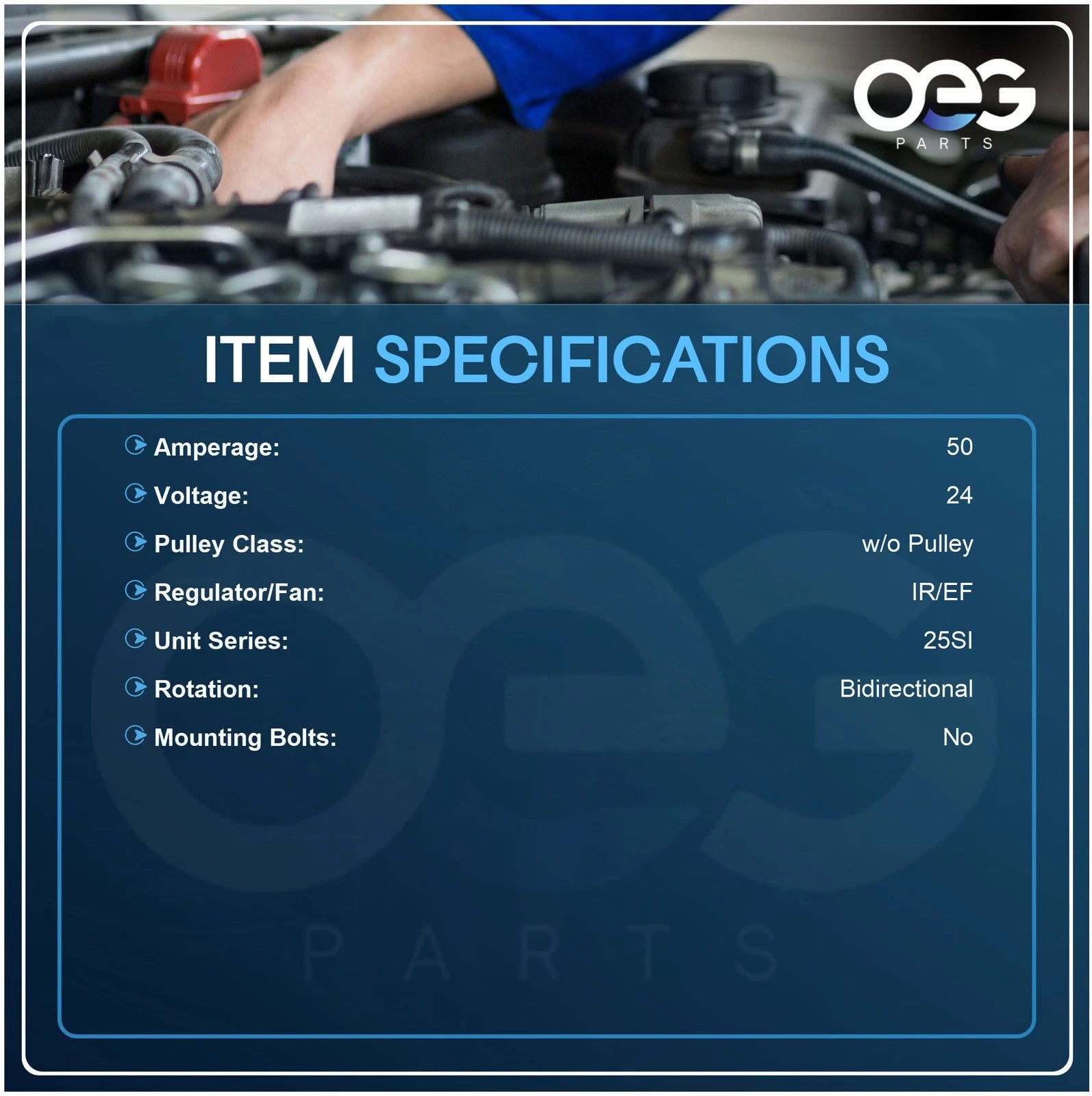 50A Alternator for Allis Chalmers HD-16 (1969-1972)