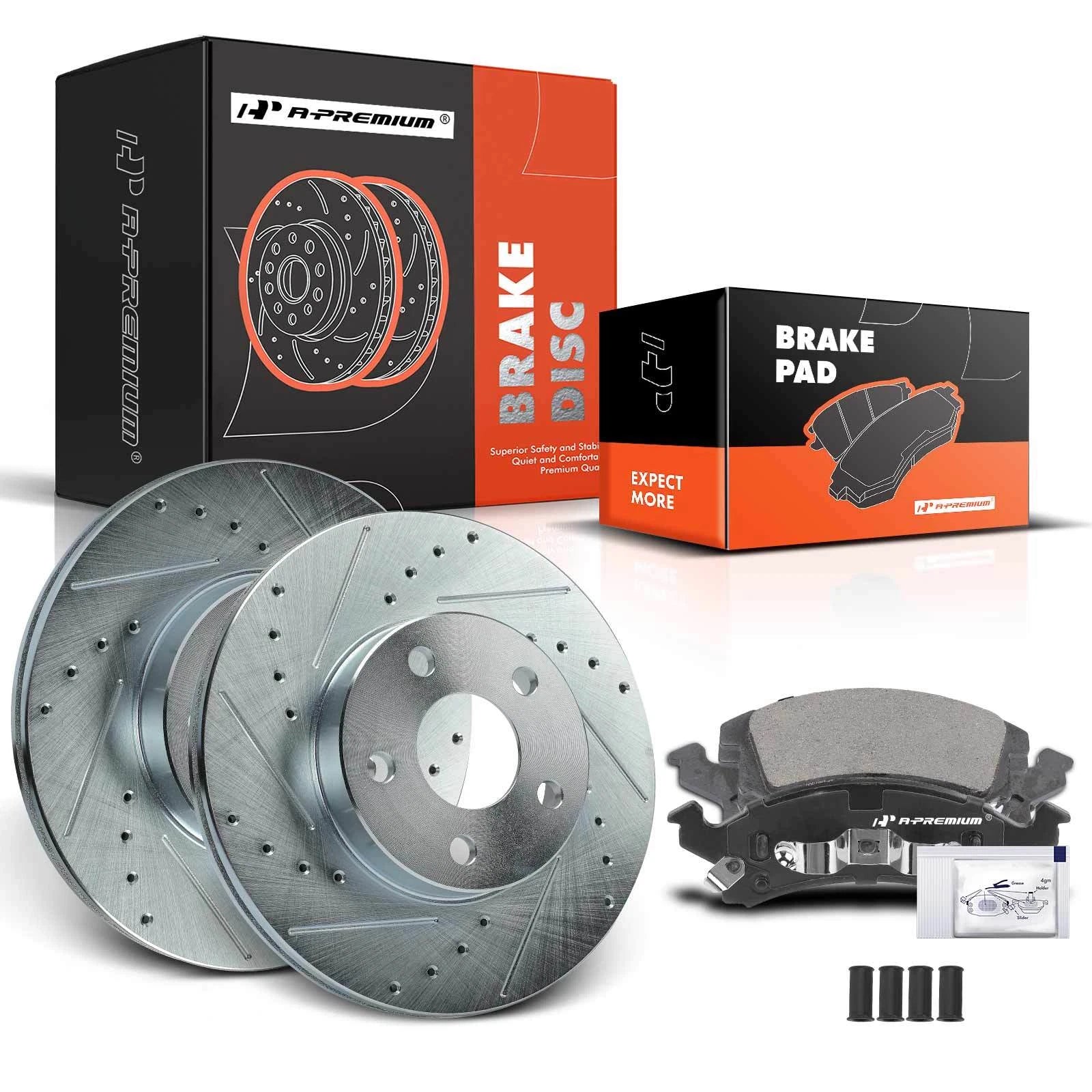 Front Drilled Brake Rotors and Ceramic Pads for Chevrolet Corsica (1976–1987)