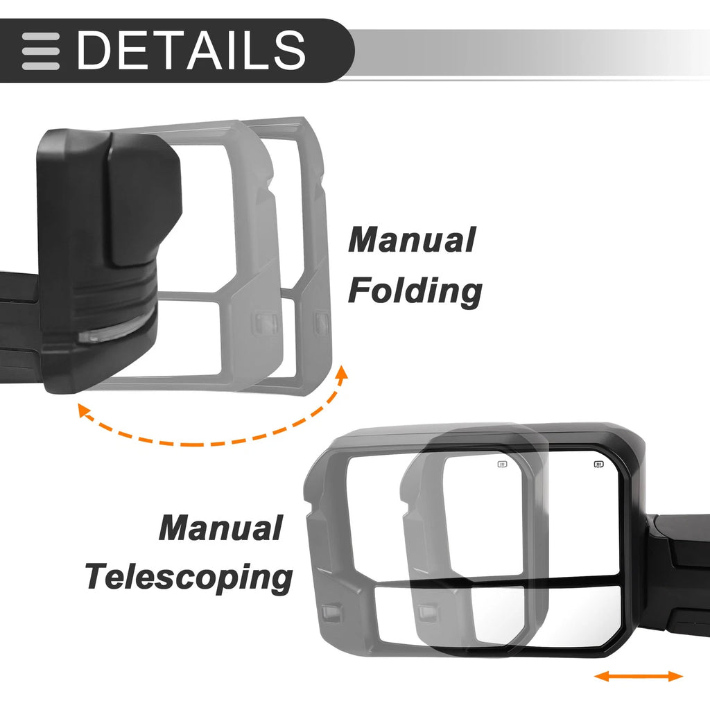 Set of 2 Tow Mirrors for Toyota Tundra (2022–2023)