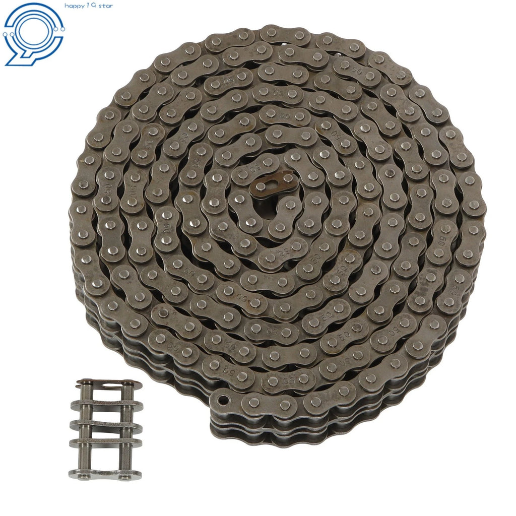 50-2R 5/8 Pitch Duplex Roller Chain for Various Applications (10FT, 2 Master Links)