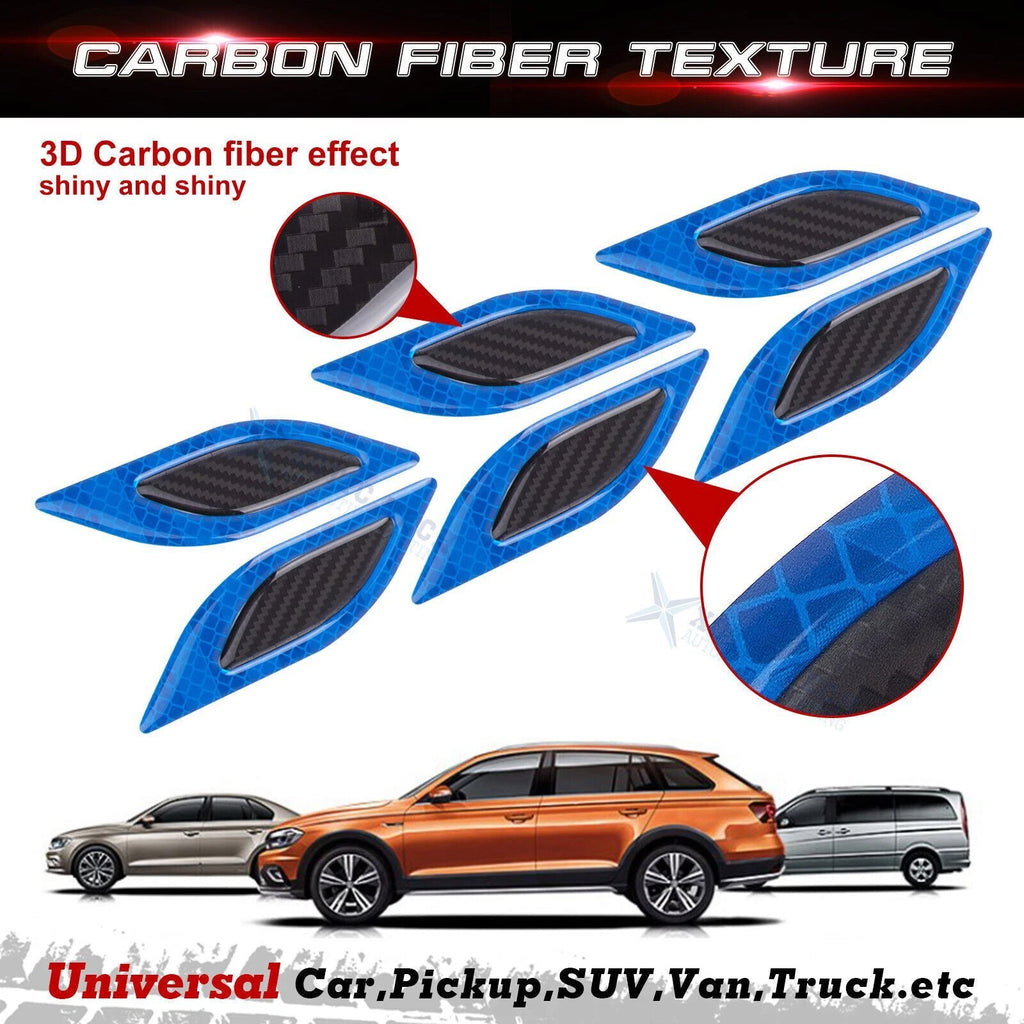 Blue Carbon Fiber Pattern 3D PVC Night Reflect Car Vent Edge for 6x (2024-2026)