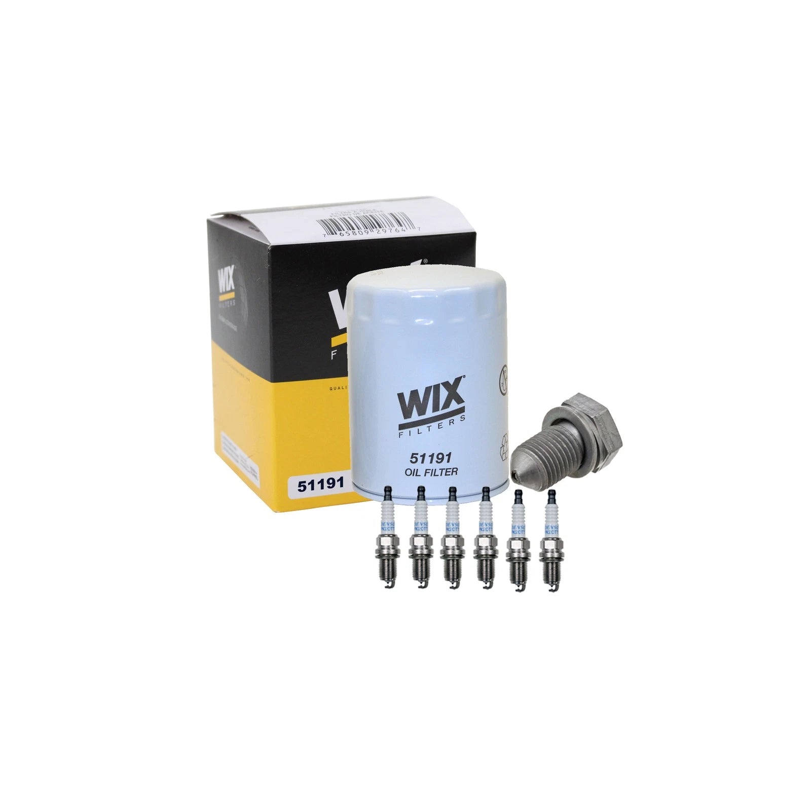 Wix Engine Oil Filter & Denso 6 Platinum Spark Plugs for Audi A6 Quattro