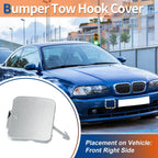 Tow Hook Cover for BMW 525i 528i Silver Tone