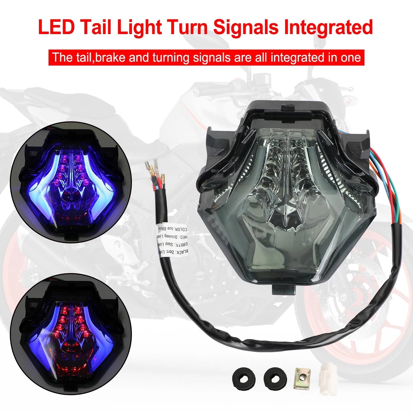 Tail Light Turn Signals for Yamaha YZF R25/R3 MT-03/07/25 FZ-07 (2014–2025)