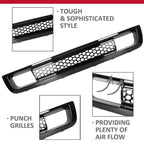 Front Upper & Lower Hood Grille for GMC Sierra 1500 (2007–2013) Gloss Black
