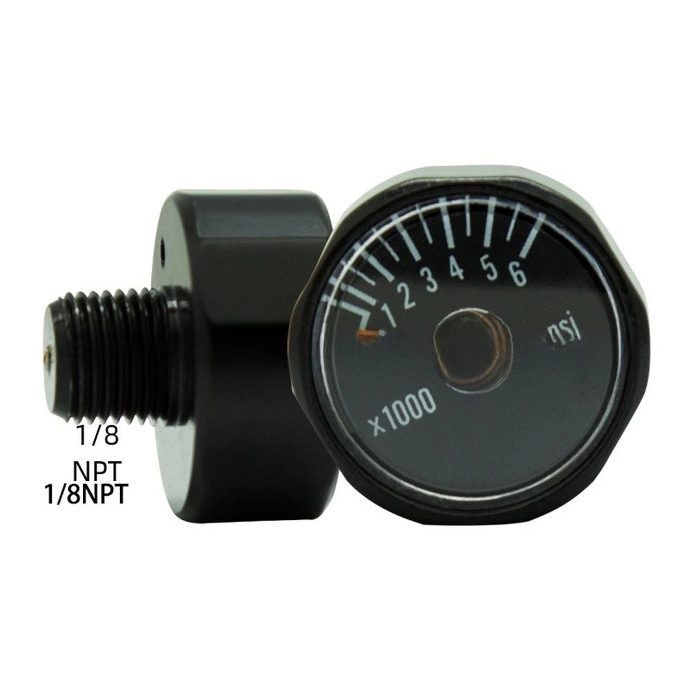 Air Pressure Gauge 18 NPT Black Face 3000psi 6000psi for Commercial Use