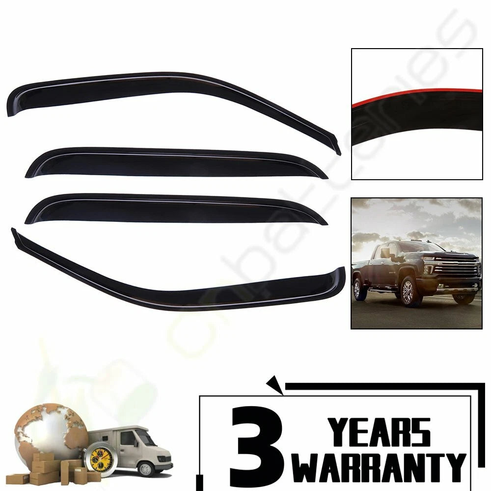 Window Visor Rain Vent Shade Guard Deflector for Silverado/Sierra (2000–2007)