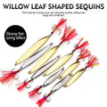 9PCS Metal Willow Leaf Fishing Lures Sinking Bait for Freshwater Bass