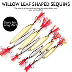 9PCS Metal Willow Leaf Fishing Lures Sinking Bait for Freshwater Bass