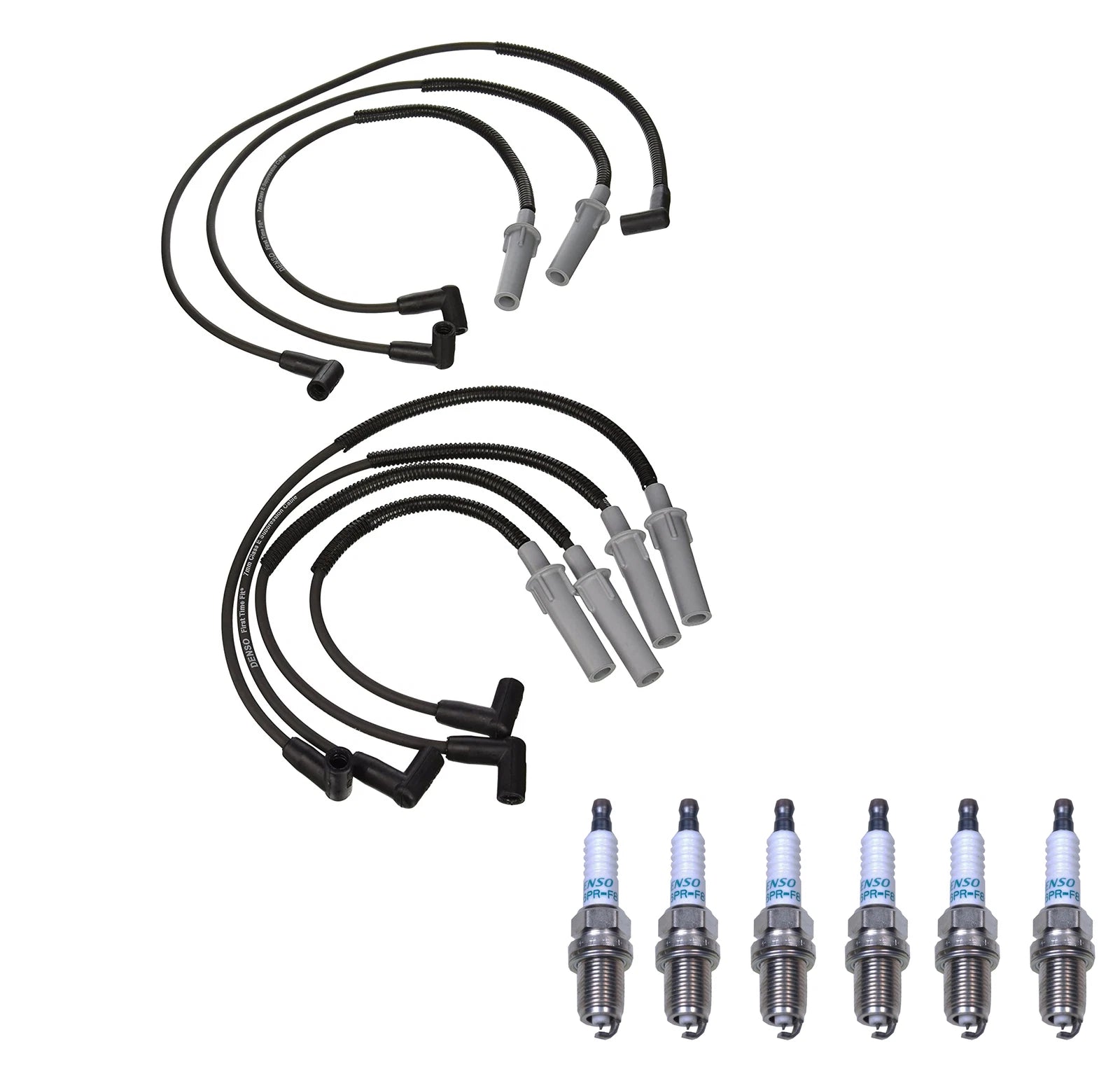 Denso Wire Set & 6 Iridium Spark Plugs for Dodge 3.9 V6 (0.032)