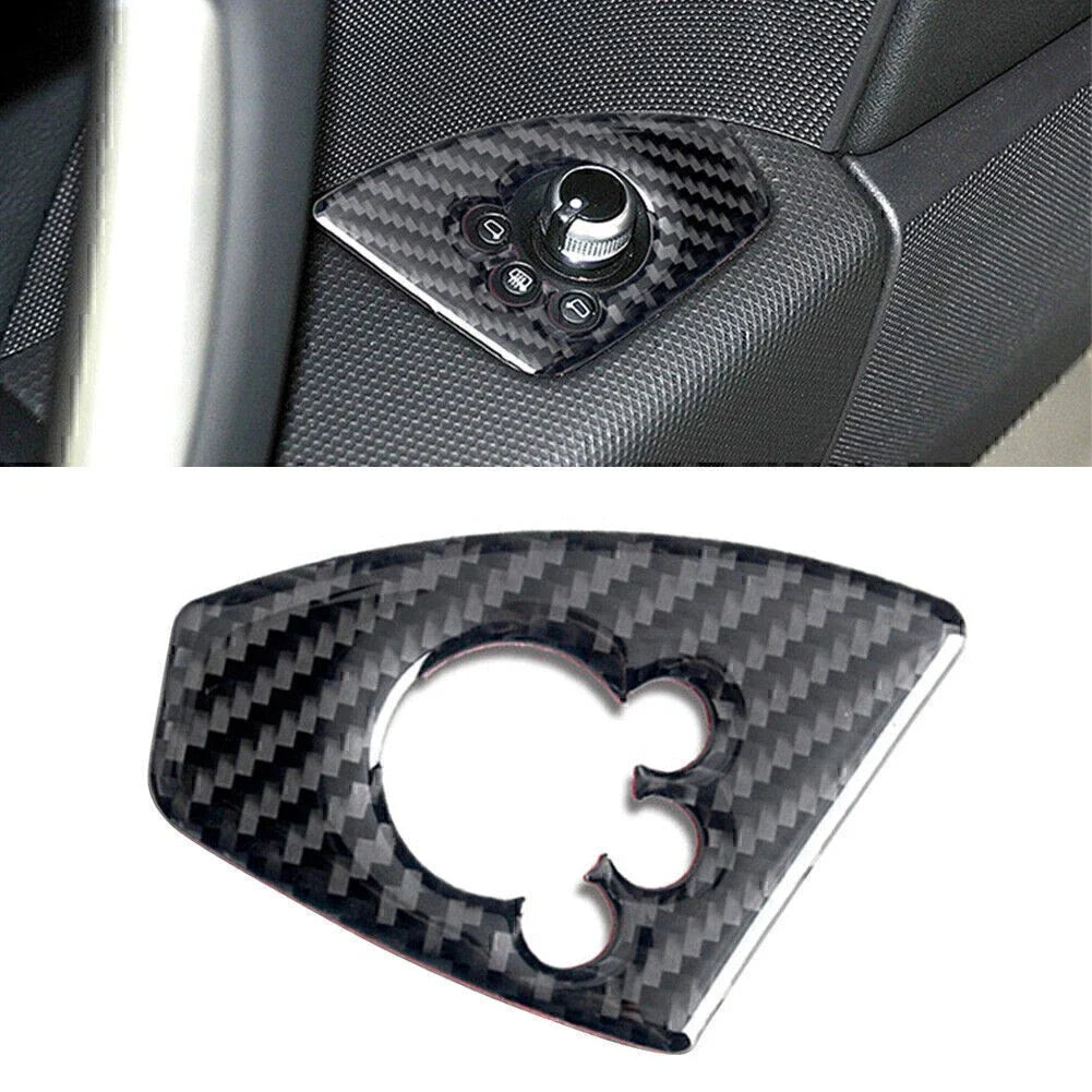Carbon Fiber Black Interior Door Lock Button Cover Trim for Audi TT TTRS (2008-2014)