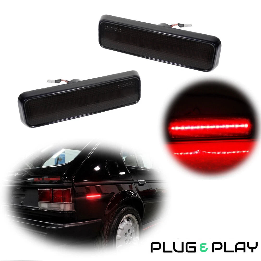 Smoke Lens Red LED Rear Side Marker Lights for Plymouth Horizon (1978–1983)
