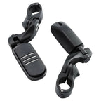 1-1/4" Matte Black Short Angled Highway Bar Footpeg Clamps for Car Model