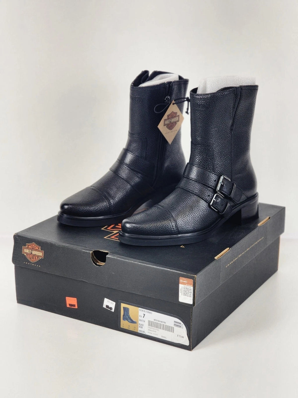 Women's Jerilyn Double Buckle Leather Motorcycle Boots for Harley-Davidson