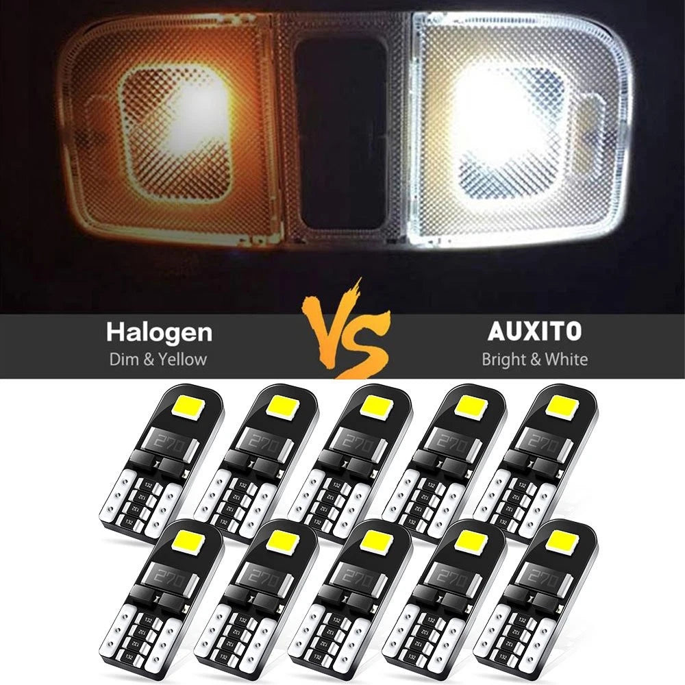 10 LED White T10 168 194 Interior Light Bulbs for Various Vehicles