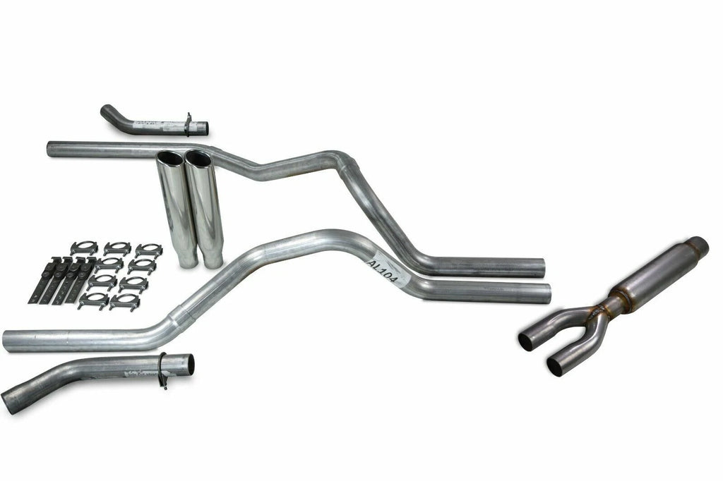2.5" Dual Exhaust Kit for Ford F150 (2021–2025) - Glasspack, Corner Exit, Clamp On Tips