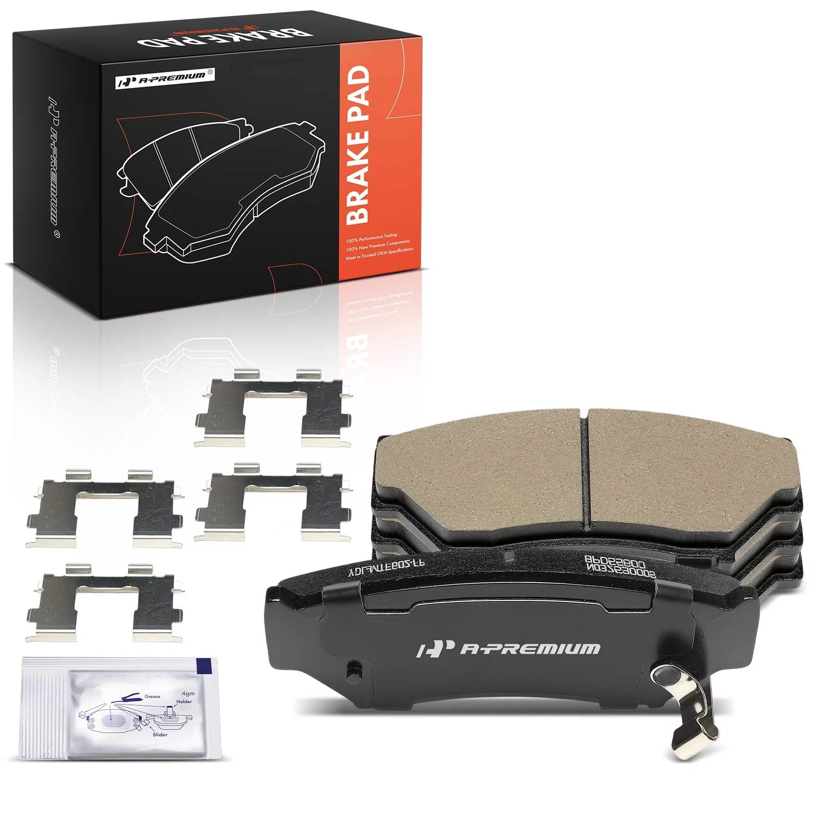 Set of 4 Front Ceramic Brake Pads for Chevrolet Geo Tracker (1990–1998)