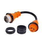 50 Amp to 30 Amp Marine Shore Power Converter Cord (18 Inches)