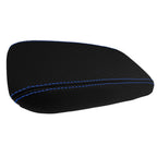 Console Armrest Cover for Honda Civic (2012–2015) PVC Carbon Fiber Blue Stitch