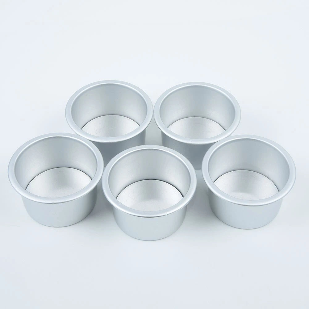 Set of 5 Mini 2.5 Inch Removable Bottom Cake Pan Moulds