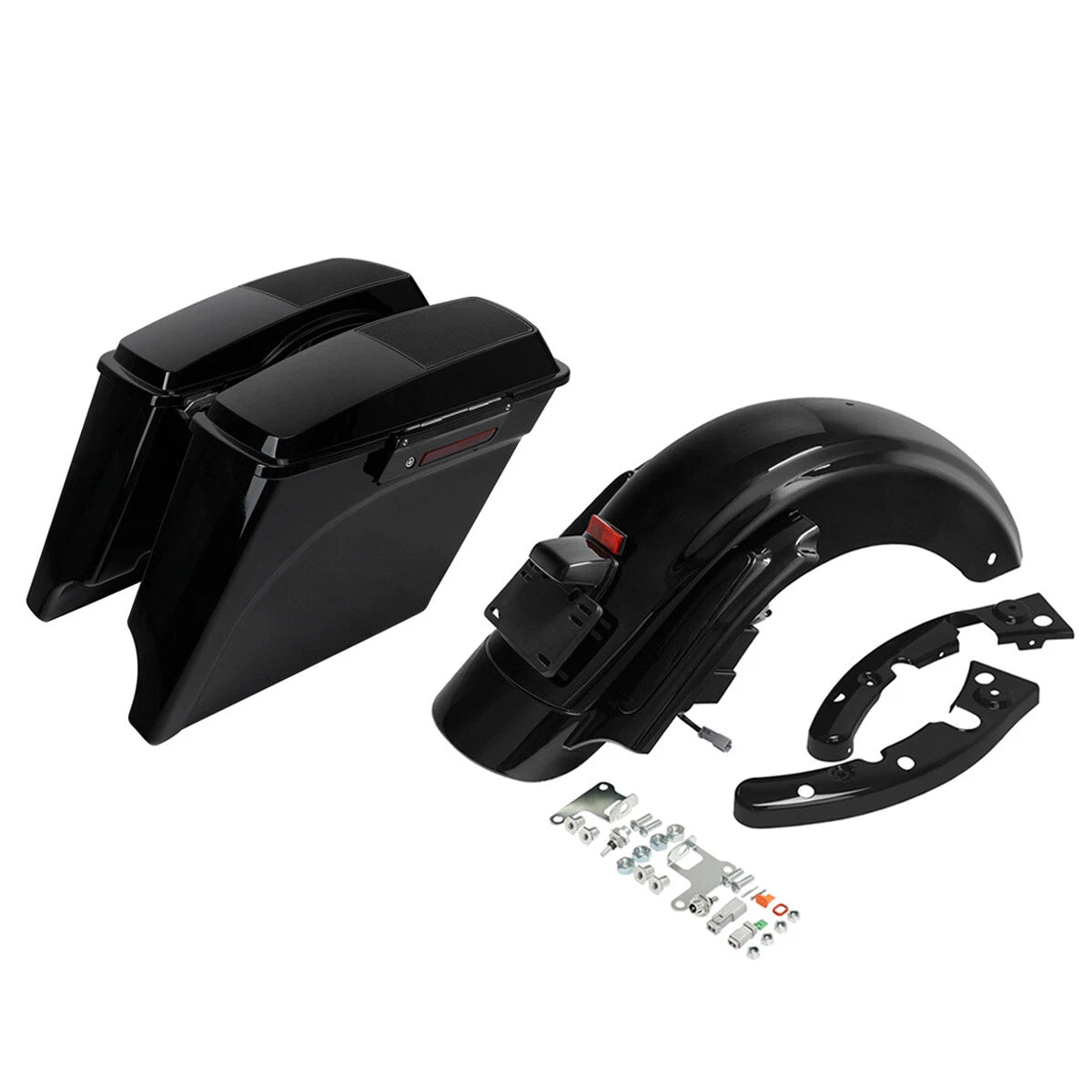 Stretched Saddlebags Speaker Lids & Rear Fender for Harley Touring (2009–2013)