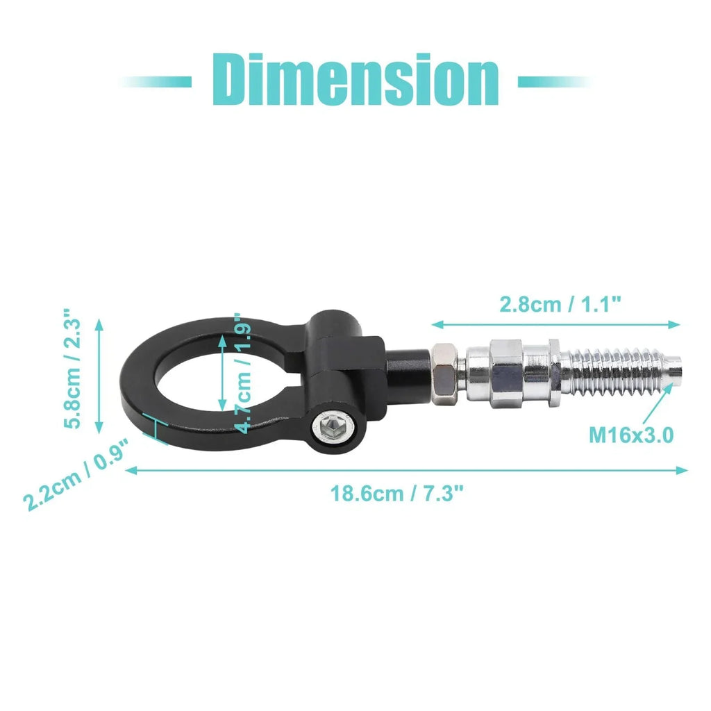 Trailer Ring Eye Towing Hook Screw Black Aluminum Alloy for BMW E Series