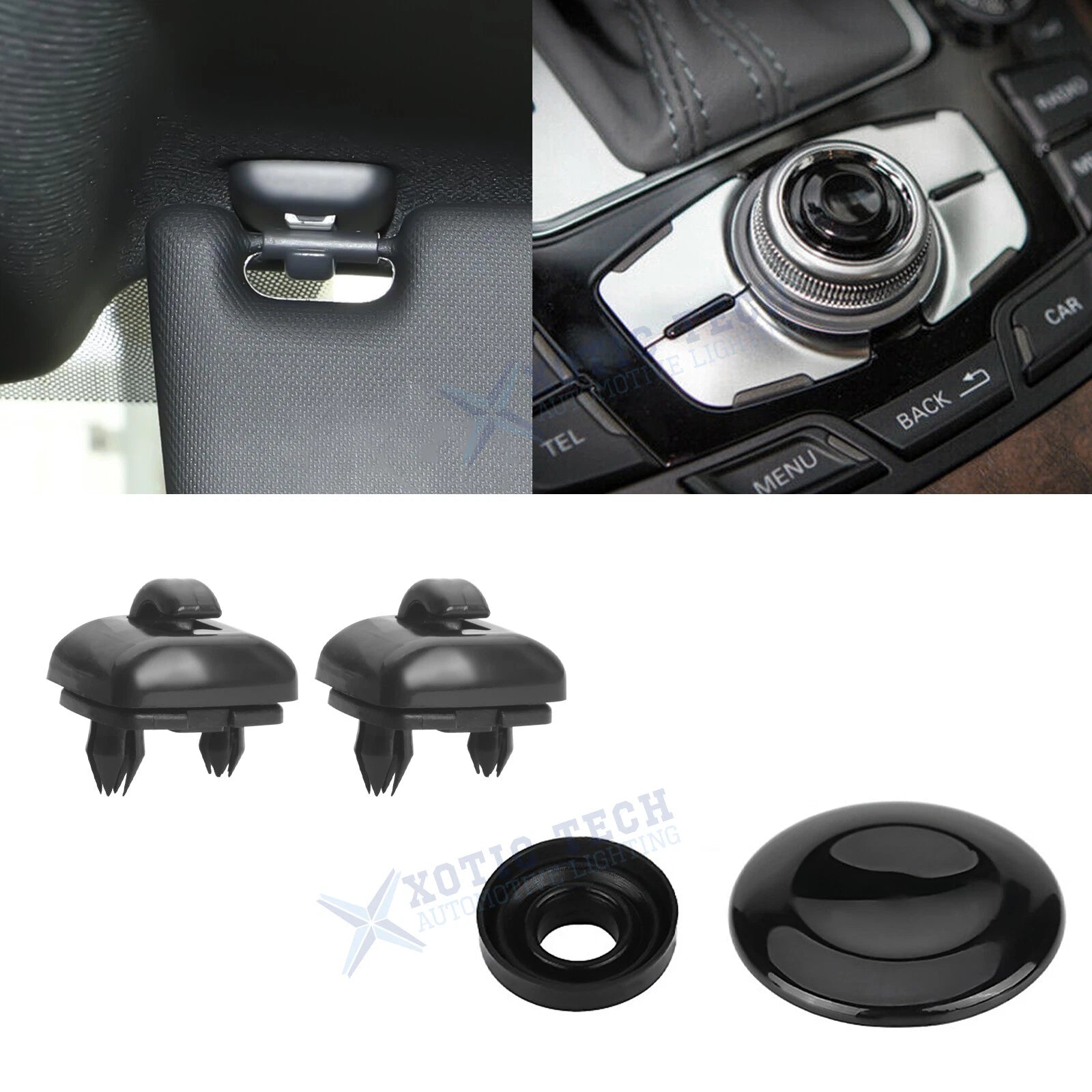 Sun Visor Hook Clip and Joystick Cover Set for Audi A4 S4 A5 Q5 (2017–2020)