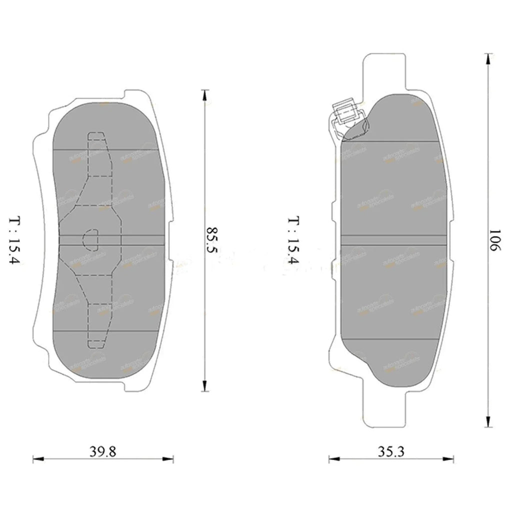 Rear 2.4L Disc Brake Pad Set for Jeep Compass Patriot (2007-2017)