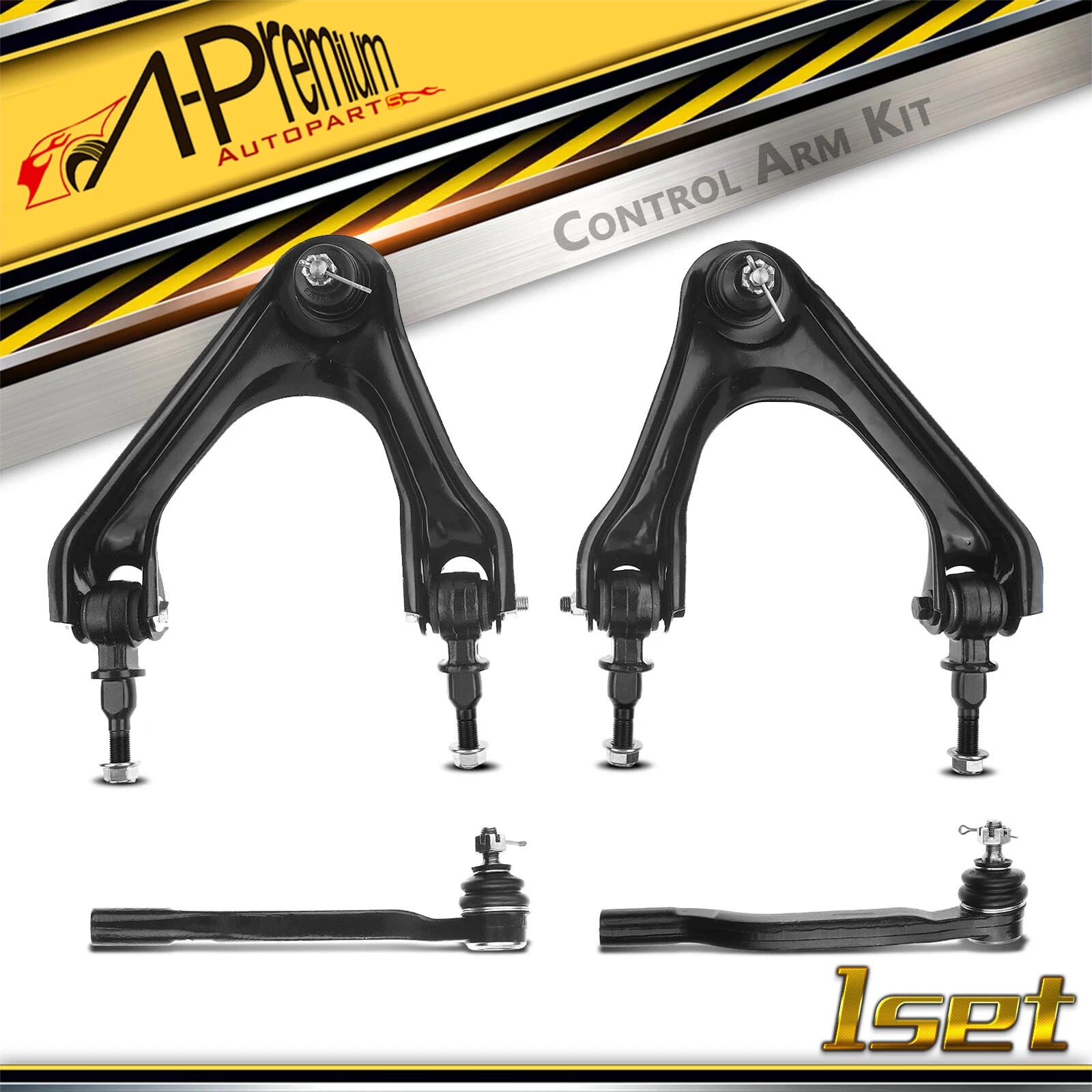 Set of 4 Front Upper Control Arm Tie Rod Ends for Honda Accord (1994–1997)