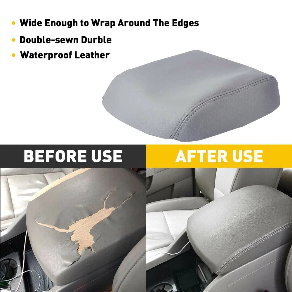 Leather Center Console Lid Armrest Cover Trim for Honda Pilot (2009–2015)